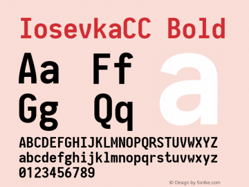 IosevkaCC Bold 2.3.1; ttfautohint (v1.8.3) Font Sample