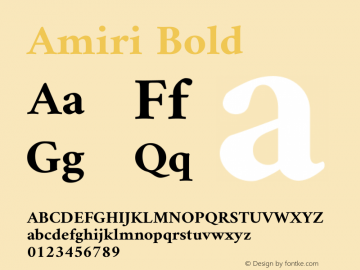 Amiri Bold Version 000.112 Font Sample
