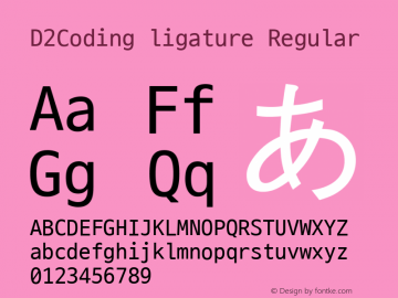 D2Coding ligature 图片样张