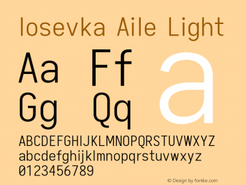 Iosevka Aile Light 2.3.1; ttfautohint (v1.8.3) Font Sample