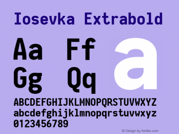 Iosevka Extrabold 2.3.1; ttfautohint (v1.8.3)图片样张