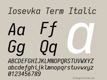 Iosevka Term Italic 2.3.1; ttfautohint (v1.8.3)图片样张