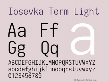 Iosevka Term Light 2.3.1; ttfautohint (v1.8.3)图片样张