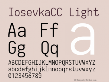 IosevkaCC Light 2.3.1; ttfautohint (v1.8.3) Font Sample