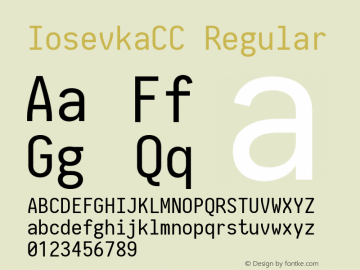 IosevkaCC 2.3.1; ttfautohint (v1.8.3) Font Sample