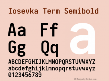 Iosevka Term Semibold 2.3.1; ttfautohint (v1.8.3) Font Sample