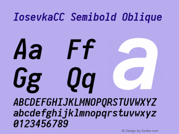 IosevkaCC Semibold Oblique 2.3.1; ttfautohint (v1.8.3) Font Sample