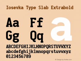 Iosevka Type Slab Extrabold 2.3.1; ttfautohint (v1.8.3)图片样张