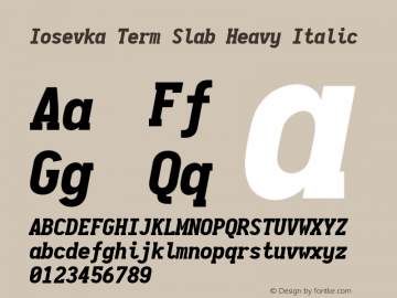 Iosevka Term Slab Heavy Italic 2.3.1; ttfautohint (v1.8.3)图片样张