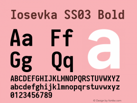 Iosevka SS03 Bold 2.3.1; ttfautohint (v1.8.3) Font Sample