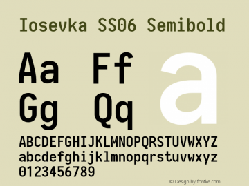 Iosevka SS06 Semibold 2.3.1; ttfautohint (v1.8.3)图片样张