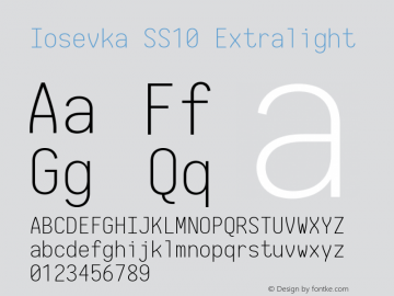 Iosevka SS10 Extralight 2.3.1; ttfautohint (v1.8.3)图片样张