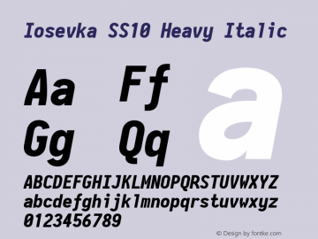 Iosevka SS10 Heavy Italic 2.3.1; ttfautohint (v1.8.3)图片样张