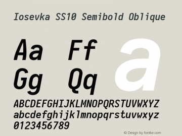 Iosevka SS10 Semibold Oblique 2.3.1; ttfautohint (v1.8.3)图片样张