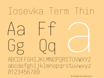 Iosevka Term Thin 2.3.1; ttfautohint (v1.8.3)图片样张