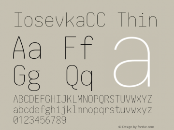 IosevkaCC Thin 2.3.1; ttfautohint (v1.8.3) Font Sample