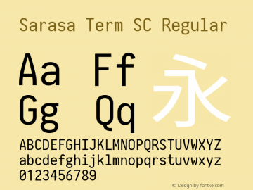 Sarasa Term SC  Font Sample