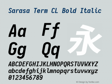 Sarasa Term CL Bold Italic  Font Sample