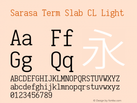 Sarasa Term Slab CL Light  Font Sample