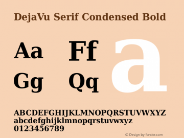 DejaVu Serif Condensed Bold Version 2.35 Font Sample