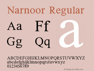 Narnoor Version 1.000 Font Sample