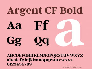 Argent CF Bold Version 3.220;PS 003.220;hotconv 1.0.88;makeotf.lib2.5.64775 Font Sample