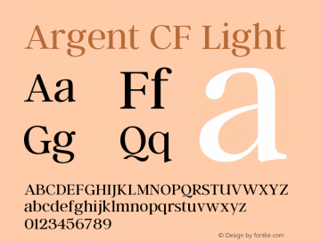 Argent CF Light Version 3.220;PS 003.220;hotconv 1.0.88;makeotf.lib2.5.64775 Font Sample