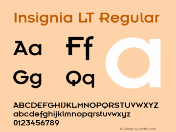 Insignia LT Version 6.03 Font Sample