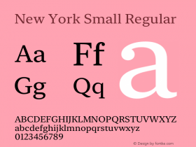 New York Small Regular Version 15.0d4e34 Font Sample