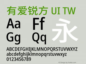 有爱锐方 UI TW Condensed Medium  Font Sample