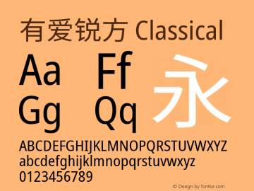 有爱锐方 Classical Condensed  Font Sample