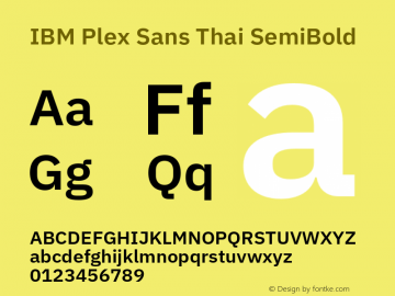 IBM Plex Sans Thai SemiBold Version 1.1 Font Sample