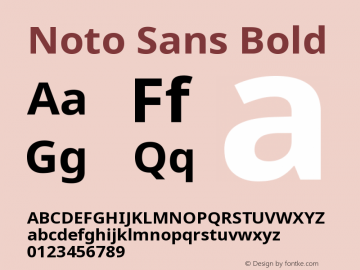 Noto Sans Bold Version 2.001 Font Sample