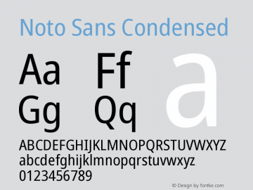 Noto Sans Condensed Version 2.001图片样张