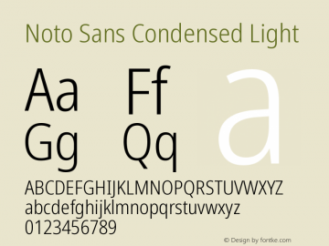 Noto Sans Condensed Light Version 2.001图片样张