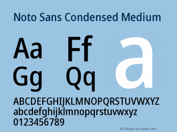 Noto Sans Condensed Medium Version 2.001图片样张