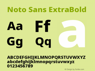 Noto Sans ExtraBold Version 2.001 Font Sample