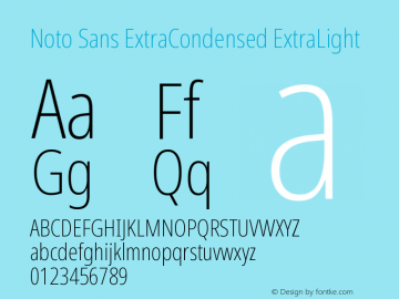 Noto Sans ExtraCondensed ExtraLight Version 2.001 Font Sample