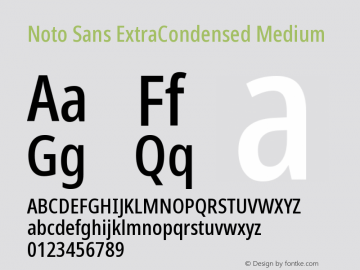 Noto Sans ExtraCondensed Medium Version 2.001 Font Sample