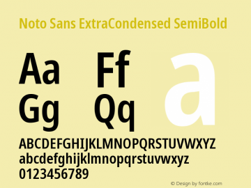 Noto Sans ExtraCondensed SemiBold Version 2.001图片样张