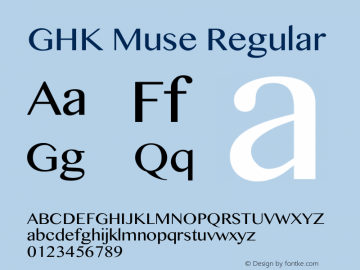 GHK Muse Version 3.00;September 12, 2019;FontCreator 12.0.0.2545 64-bit图片样张