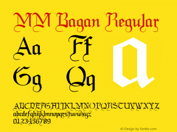 MM Bagan Version 1.00 July 10, 2016, initial release Font Sample
