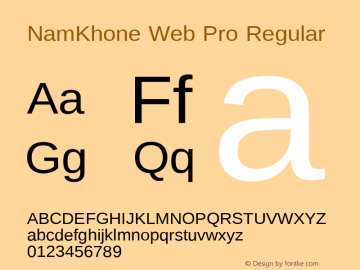 NamKhone Web Pro Version 2.20 April 21, 2015 Font Sample