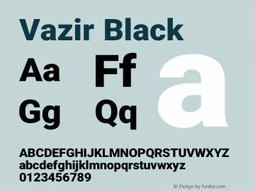 Vazir Black Version 21.1.0 Font Sample
