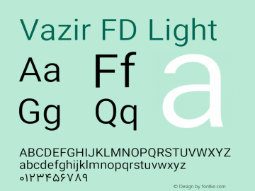 Vazir Light FD Version 21.1.0 Font Sample