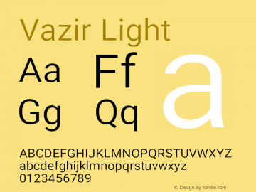 Vazir Light Version 21.1.0 Font Sample