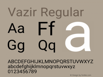 Vazir Version 21.1.0 Font Sample