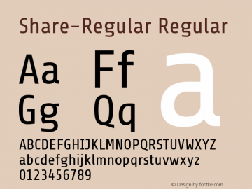 Share-Regular Regular Version 1.000;PS 001.000;hotconv 1.0.38 Font Sample