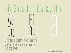 Big Shoulders Display Thin Version 1.000; ttfautohint (v1.8.2) Font Sample