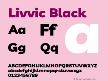 Livvic Black Version 1.001; ttfautohint (v1.8.2)图片样张